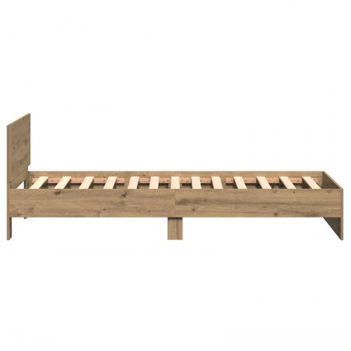 Sengestel i konstrueret træ - Artisan egetræ, 203 × 104 × 70 cm, med sengegavl