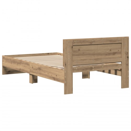 Sengestel i konstrueret træ - Artisan egetræ, 203 × 104 × 70 cm, med sengegavl