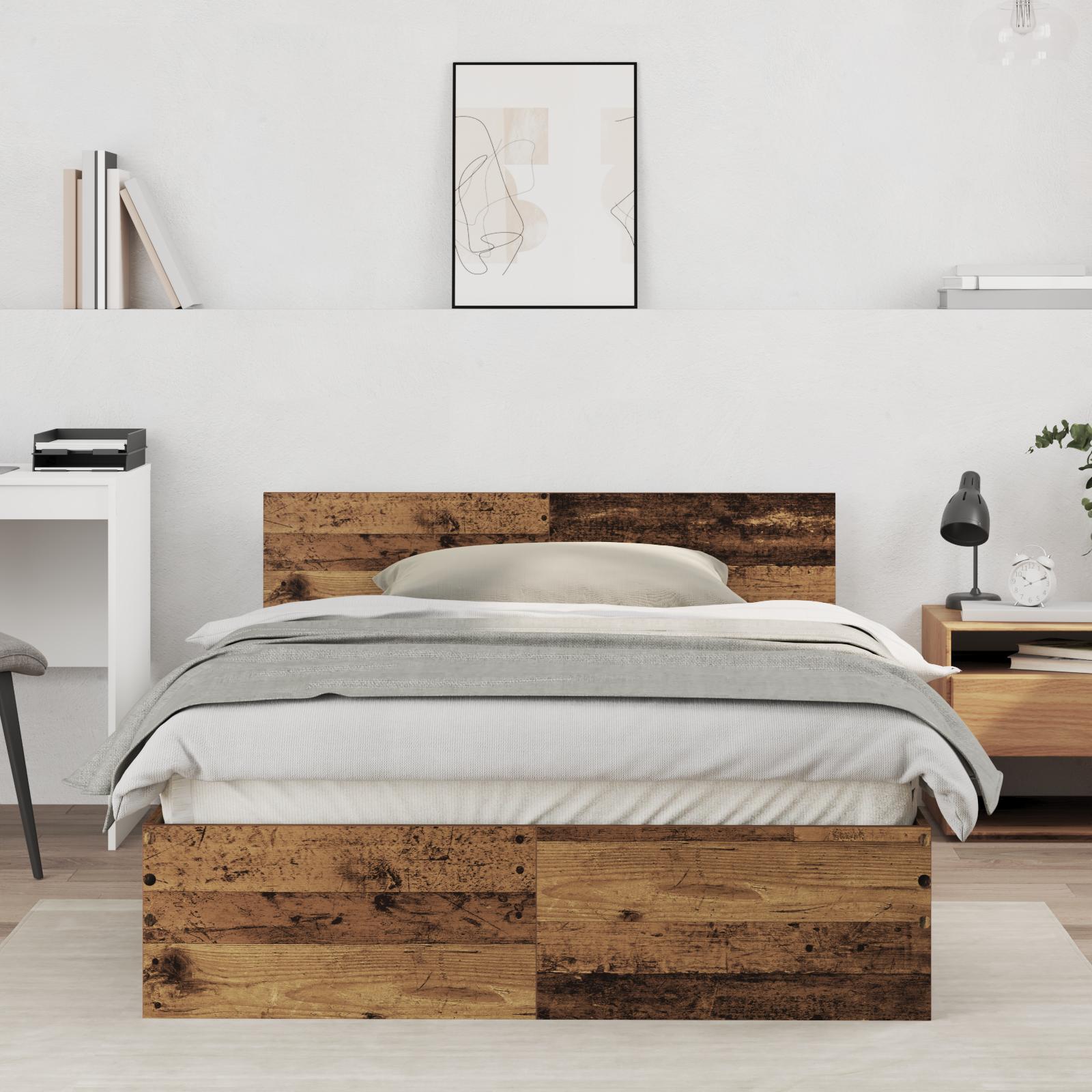 Sengestel Gammelt træ 120 x 190 cm Konstrueret træ