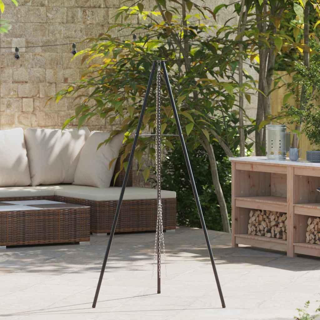 Bål tripod Sort 92 x 92 x 151.5 cm Stål billede