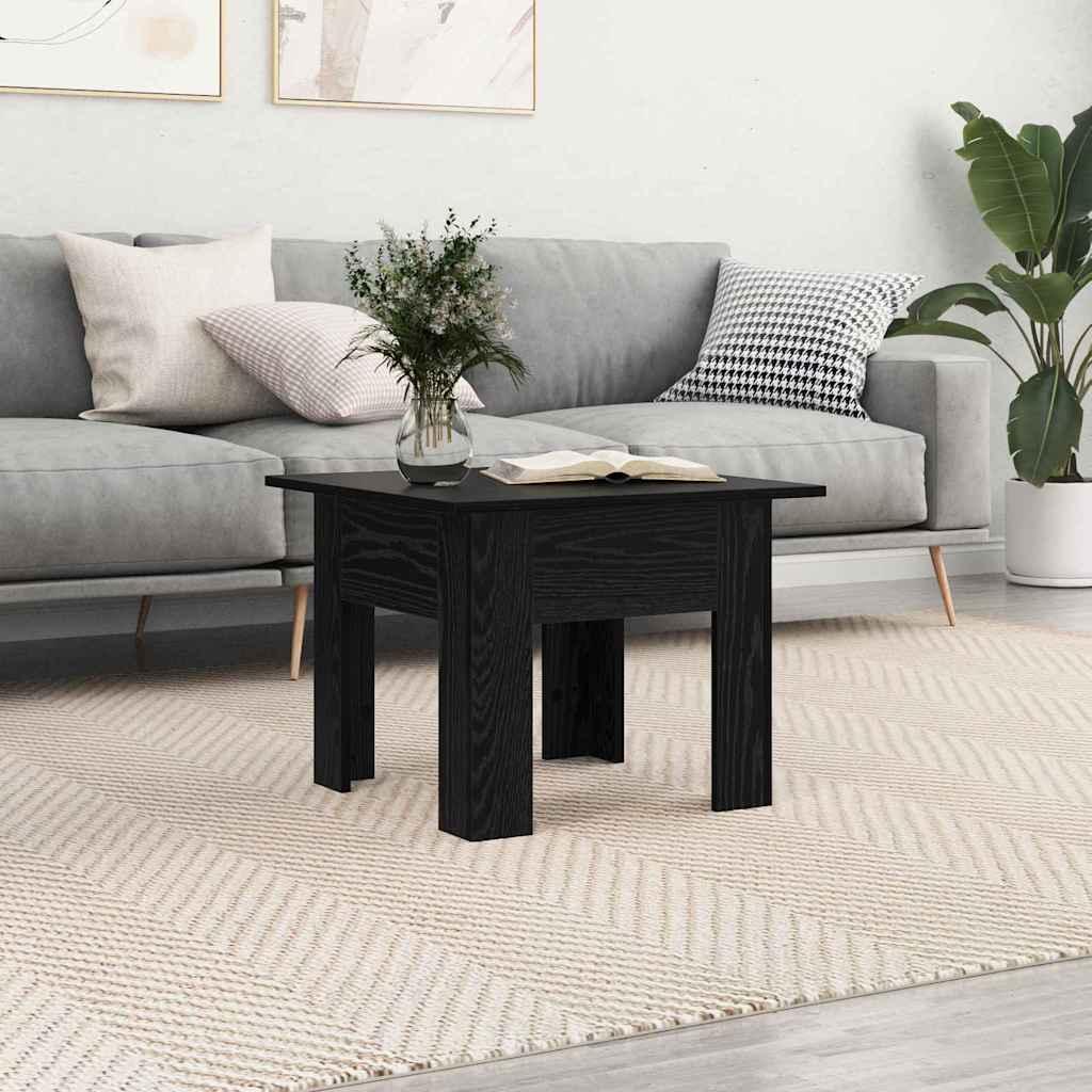 Sofabord i sort eg - 55 × 55 × 42 cm, konstrueret træ