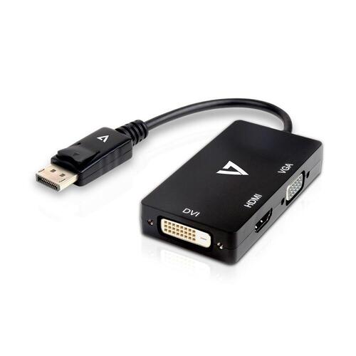 Mini DisplayPort til VGA/DVI/HDMI-adapter V7 V7DP-VGADVIHDMI-1E Sort