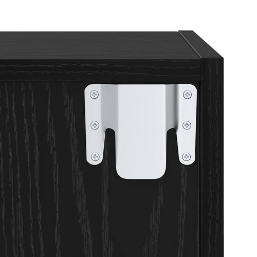 TV-møbelsæt med opbevaring 4 stk Sort eg Konstrueret træ