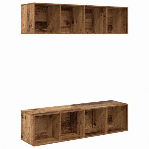 TV-møbelsæt med opbevaring 2 stk Gammelt træ 37 x 37 x 142.5 cm