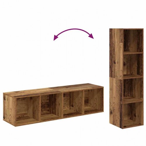 TV-møbelsæt med opbevaring 2 stk Gammelt træ 37 x 37 x 142.5 cm