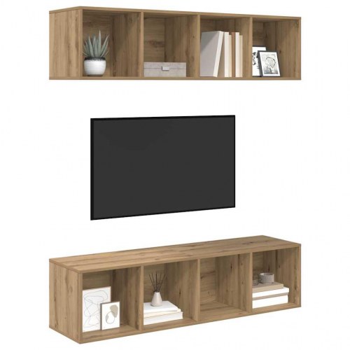 TV-møbelsæt 2 stk artisan eg 37 x 37 x 142.5 cm Konstrueret træ