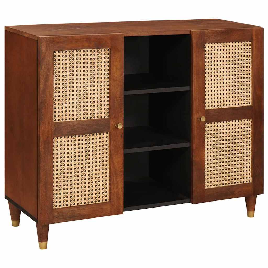 Sideboard i massivt mangotræ - brun, 90 × 33,5 × 75 cm