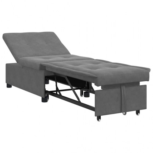 Sovesofa med hjul Mørkegrå 194 x 50 x 82 cm