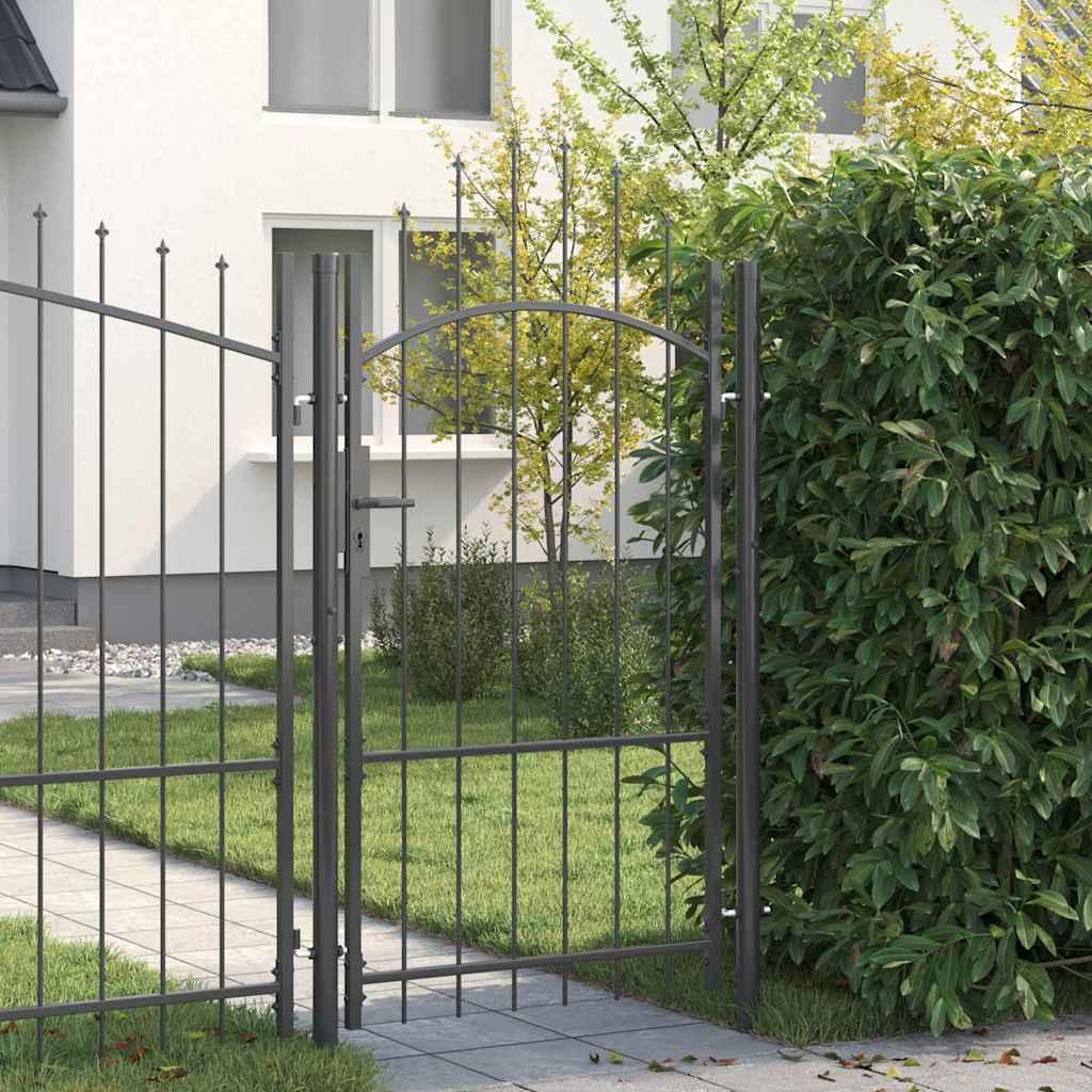 Haveport med lås - Woerden, grå stål, 170 × 100 cm