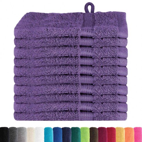 Vaskeklude 10 stk Violet 15 x 21 cm Bomuld