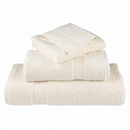 Vaskeklude 10 stk Creme 15 x 21 cm Bomuld