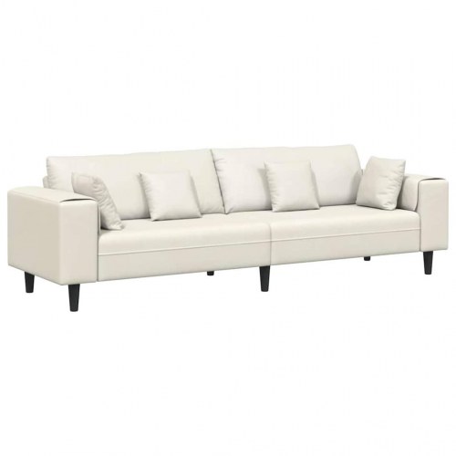Fløjls Sofa med pude med pude Creme 208 cm Fløjl