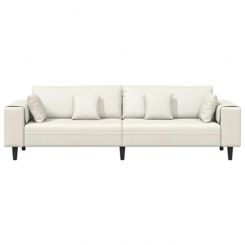Fløjls Sofa med pude med pude Creme 208 cm Fløjl