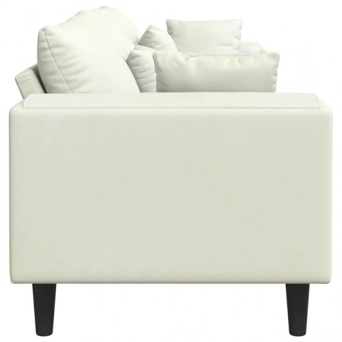 Fløjls Sofa med pude med pude Creme 208 cm Fløjl