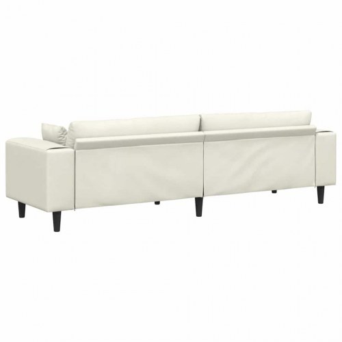 Fløjls Sofa med pude med pude Creme 208 cm Fløjl