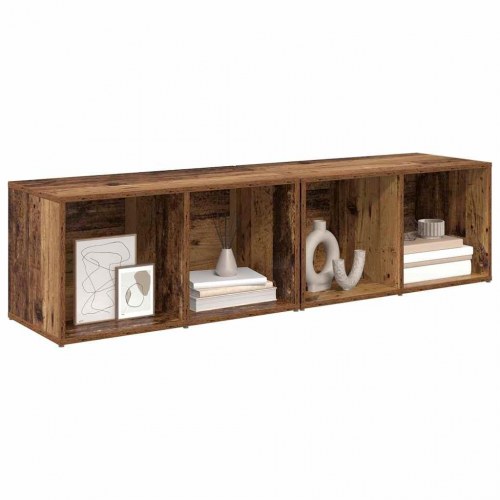 TV-møbelsæt 2 stk Gammelt træ 37 x 35 x 107 cm Konstrueret træ
