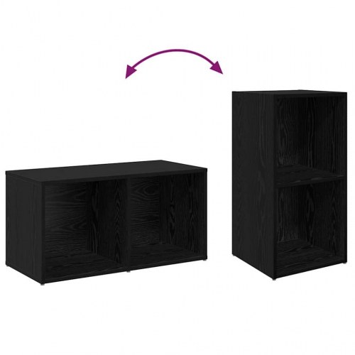 TV-møbelsæt 2 stk Sort eg 37 x 35 x 107 cm Konstrueret træ