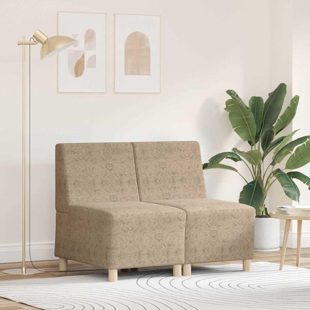Modulsofa uden armlæn - sæt med 2 enheder, lysegrå 55 × 74 × 82 cm