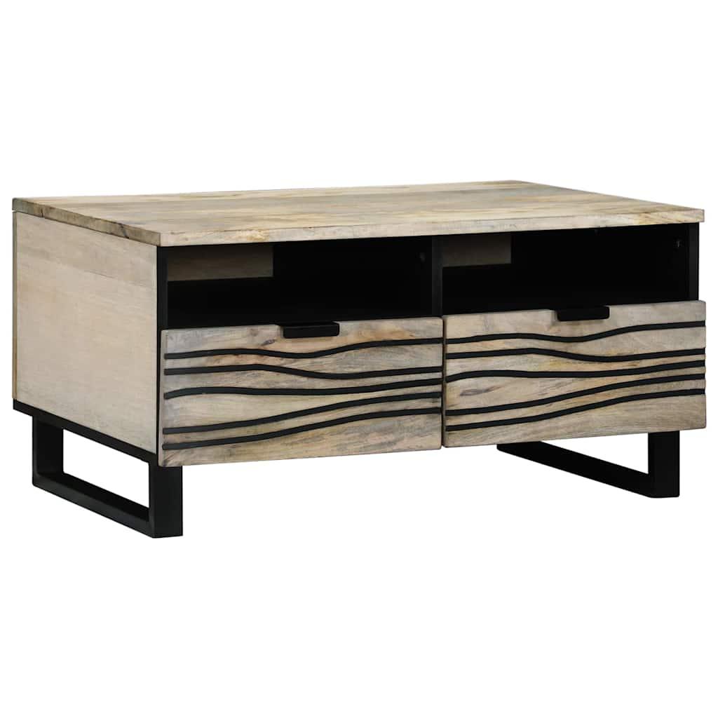 Sofabord med skuffe Beige og sort 80 x 54 x 40 cm