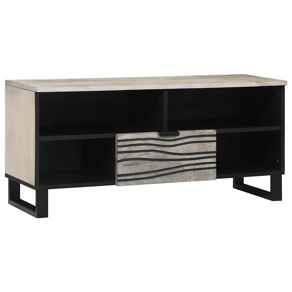 Medieopbevaringsskabe & -reoler Hvid og sort 105 x 33 x 46 cm