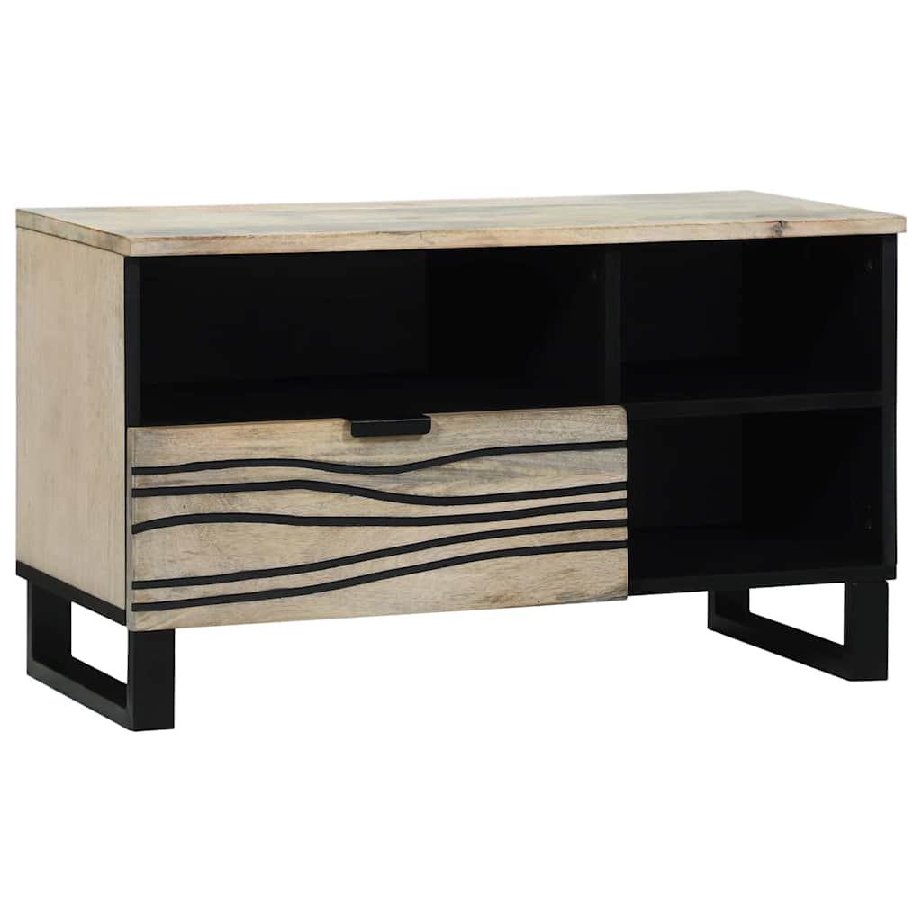 TV-bord med skuffe - hvid, 80 × 33 × 46 cm i konstrueret træ