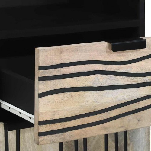 Badeværelsesskab med skuffe med hylde med opbevaring med dør Hvid og sort 38 x 33.5 x 160 cm