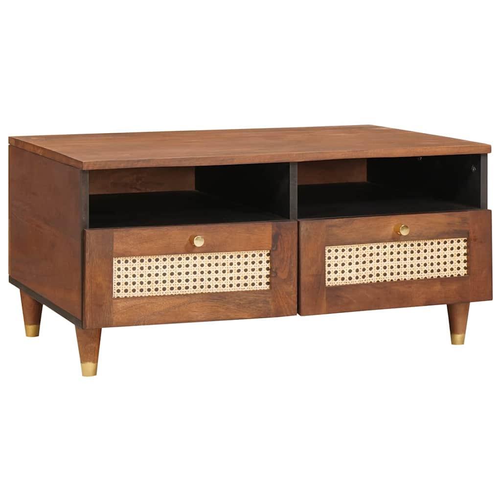 Sofaborde Brun 80 x 54 x 40 cm Rattan og solid mango træ