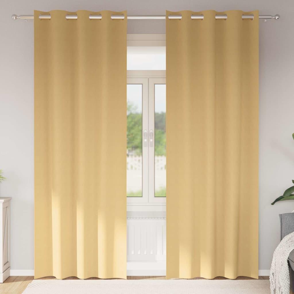 Gardiner med gardiner 2 stk Beige 225 x 140 cm Polyester