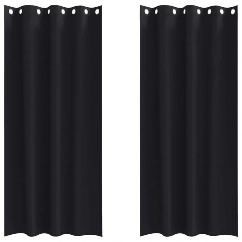 Gardiner med gardiner 2 stk Sort 245 x 140 cm Polyester