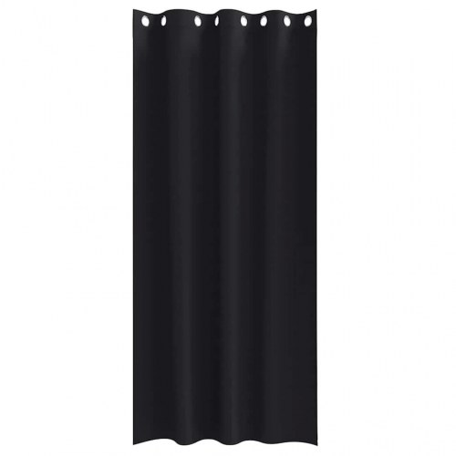 Gardiner med gardiner 2 stk Sort 245 x 140 cm Polyester