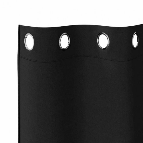 Gardiner med gardiner 2 stk Sort 245 x 140 cm Polyester