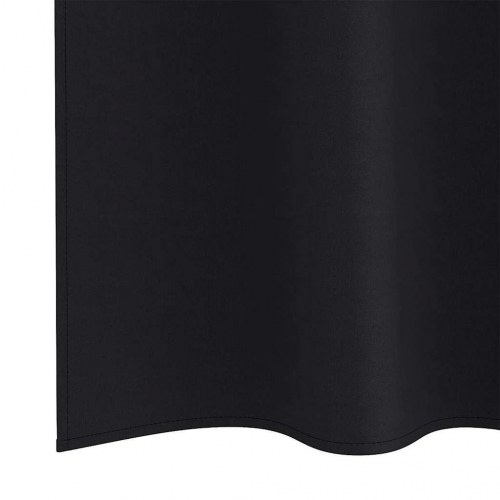 Gardiner med gardiner 2 stk Sort 245 x 140 cm Polyester