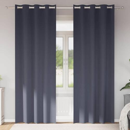 Gardiner med gardiner 2 stk Antracitgrå 245 x 140 cm Polyester