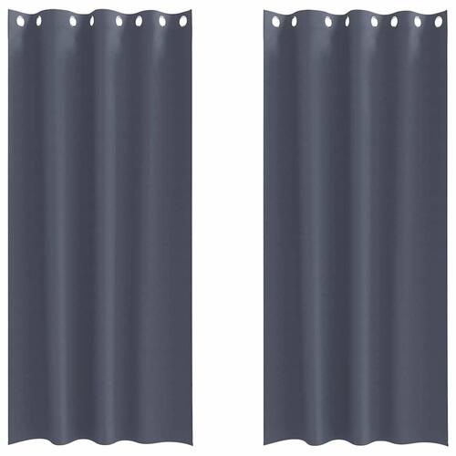 Gardiner med gardiner 2 stk Antracitgrå 245 x 140 cm Polyester