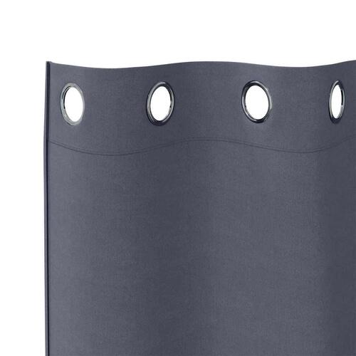 Gardiner med gardiner 2 stk Antracitgrå 245 x 140 cm Polyester