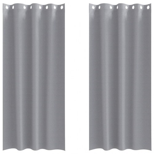 Gardiner med gardiner 2 stk Lysegrå 245 x 140 cm Polyester