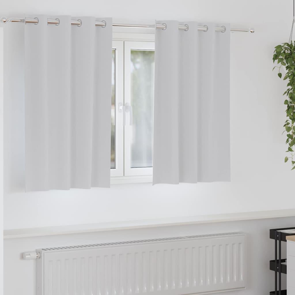 Gardiner med gardiner 2 stk Lys grå 140 x 140 cm Polyester