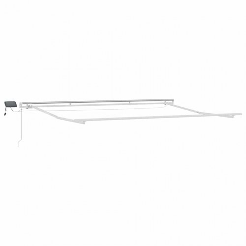 Manuel udtrækkelig markise med LED i grøn og hvid 400x300 cm&& markise udskiftningsstof til 4x3 m ramme i grøn og hvid
