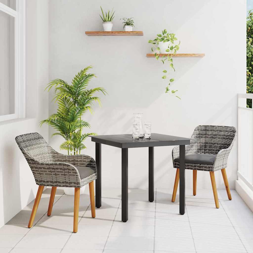 Have Spisebordssæt Med Pude 3 Dele Polyrattan - Grå