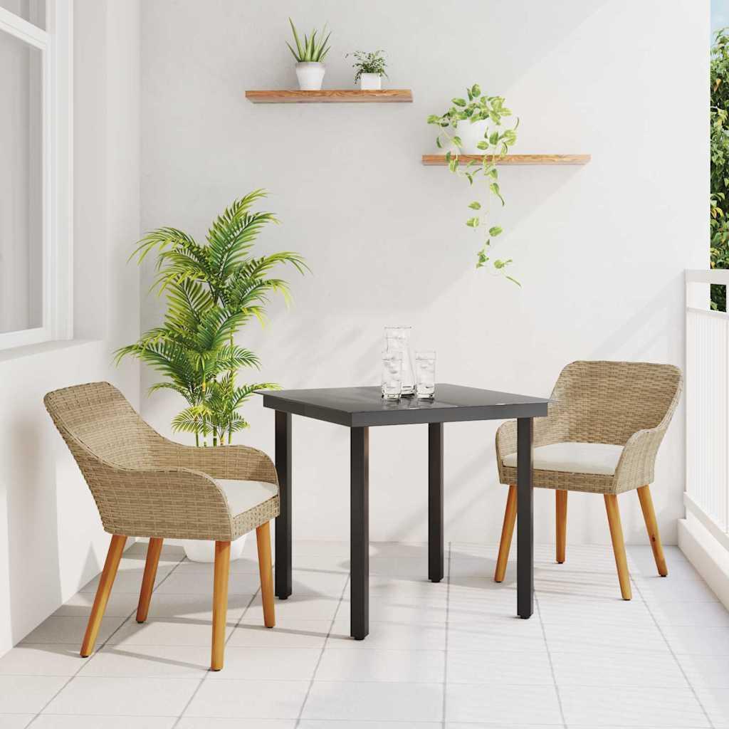 Have Spisebordssæt Med Pude 3 Dele Polyrattan - Beige