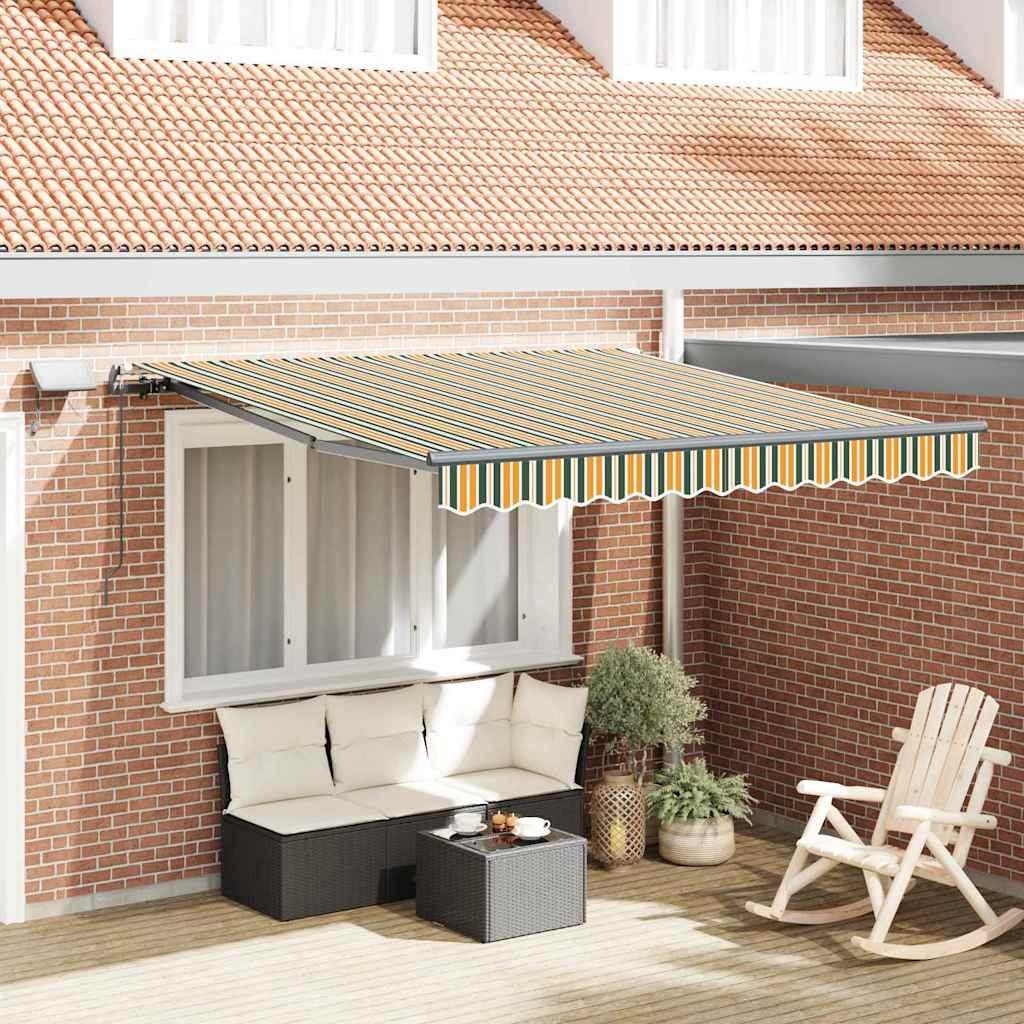 Utrækkelig Markise Grøn og gul 300 x 250 cm Stof