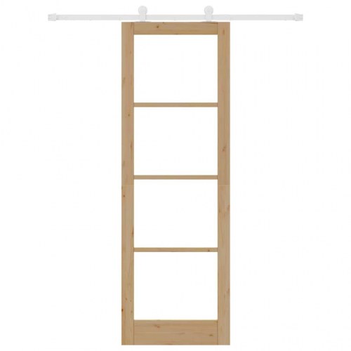 Glidedør med hardware sæt 'ORKDAL'Massivt træ & glas&& Indvendig dør med glas 'ORKDAL'78x232x4 cm Massivt træ Fyrretræ