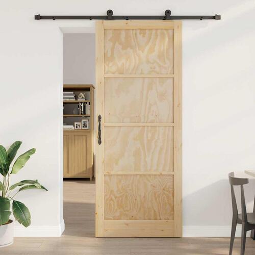 Glidende Dør med Hardware Sæt 93x232 cm Massiv Træ Fyr&& Indvendig Dør "ORKDAL" 93x232x4 cm Massiv Træ Fyr