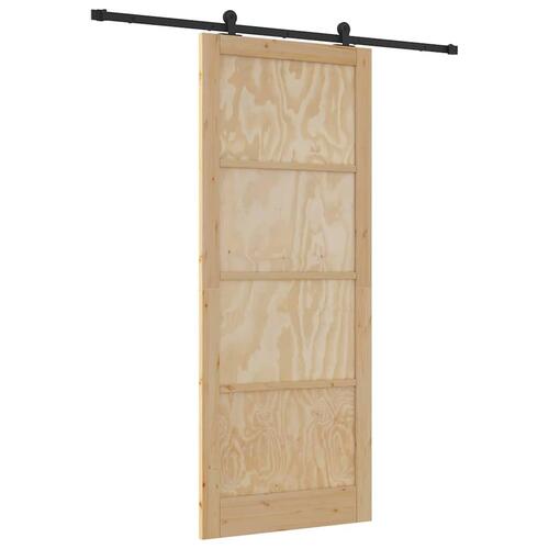 Glidende Dør med Hardware Sæt 93x232 cm Massiv Træ Fyr&& Indvendig Dør "ORKDAL" 93x232x4 cm Massiv Træ Fyr