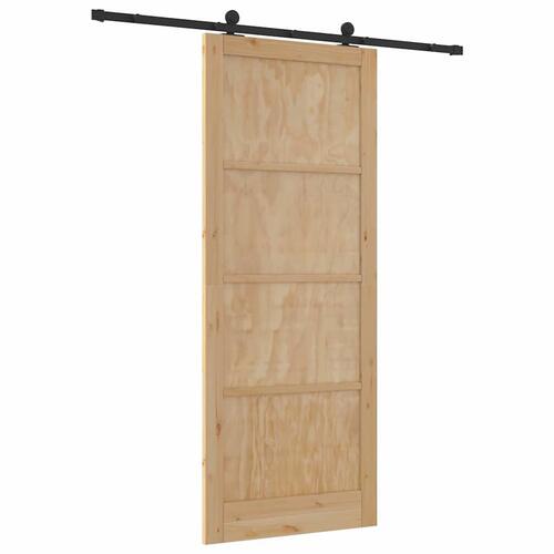 Glidende Dør med Hardware Sæt 93x232 cm Massiv Træ Fyr&& Indvendig Dør "ORKDAL" 93x232x4 cm Massiv Træ Fyr