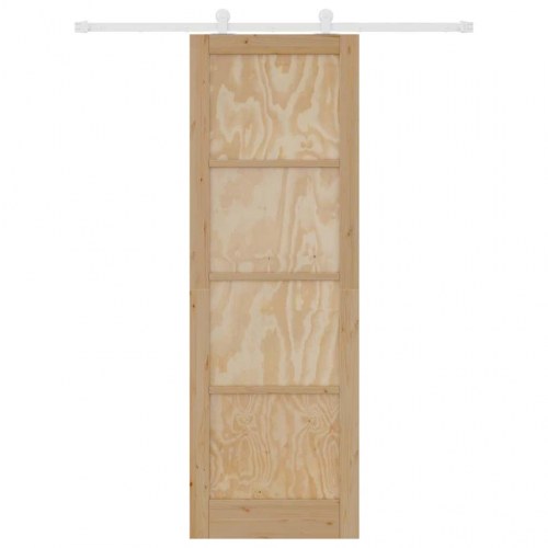 Skydedør med hardware sæt 78x232 cm massivt fyrretræ&& indvendig dør 'ORKDAL'78x232x4 cm massivt fyrretræ