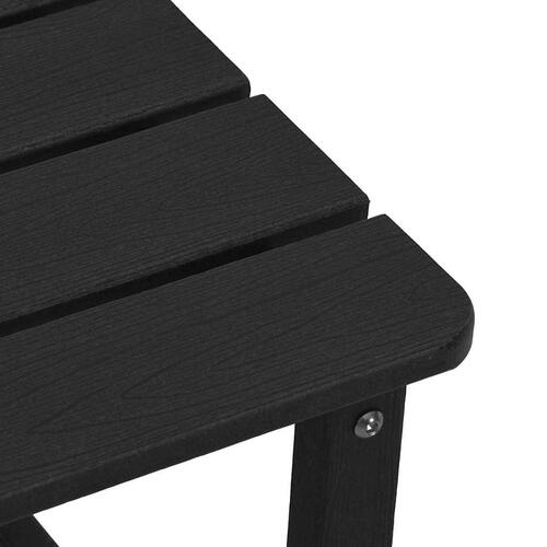 3 Delt Have Lounge Sæt Sort HDPE&& Adirondack Stol Sort 74x82x91 cm HDPE&& Adirondack Sidebord Sort 38x38x45 cm HDPE