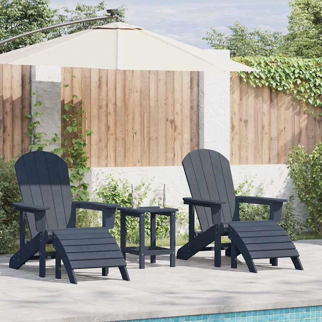 Havemøbler til lounge 2 stk Marineblå 74 x 82 x 90cm Plastik