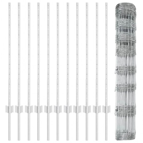 Hegn Poster 22 stk U-Kanal 100 cm Galvaniseret Stål&& Markhegn 1x25 m Galvaniseret Stål