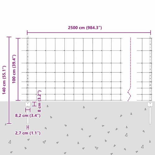 Hegn Poster 22 stk U-Kanal 100 cm Galvaniseret Stål&& Markhegn 1x25 m Galvaniseret Stål